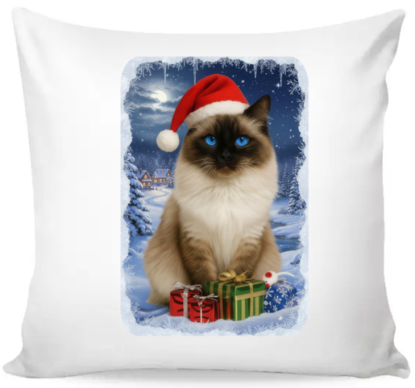 Povlak na polštář vánoční Ragdoll kočka0